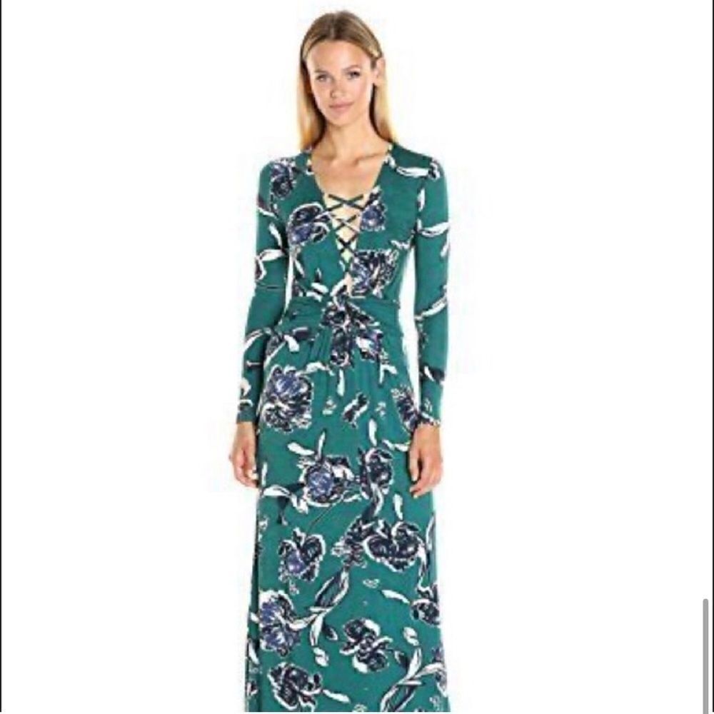 Yumi Kim One & Only Green Floral Maxi Dress, size XS